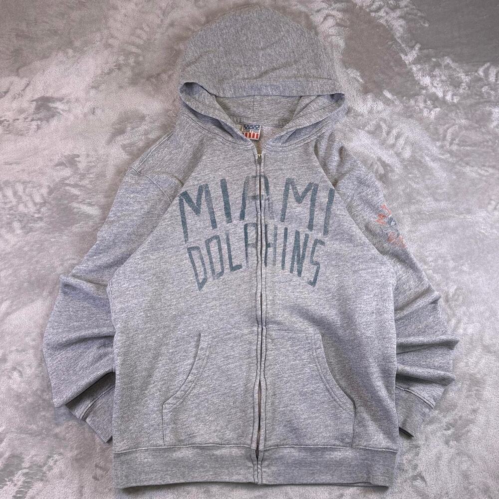 Junk Food Miami Dolphins Full Zip Hoodie Men’s XXL Gray NFL Football